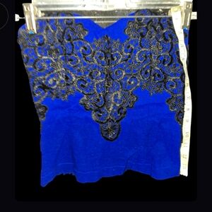 Royal Blue Sz S Bustier Halter Top Body Central
